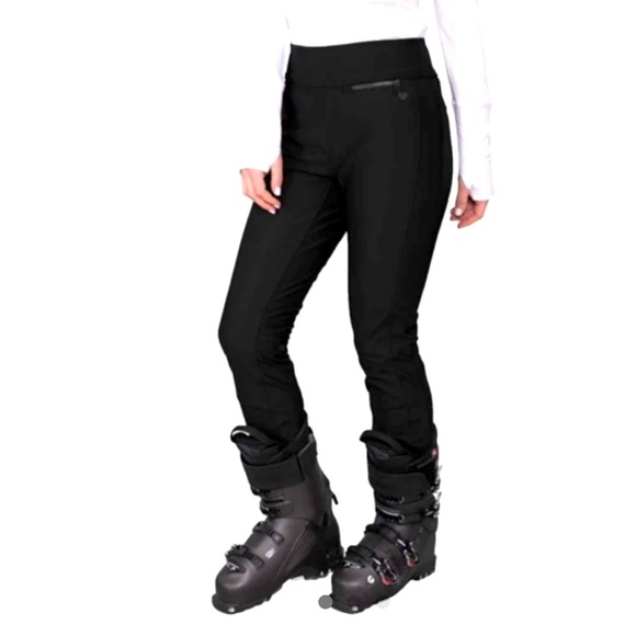 Obermeyer Snow Ski Stirrup Black Softshell Pants Wool Blend Medium - Picture 1 of 11